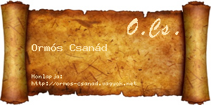 Ormós Csanád névjegykártya